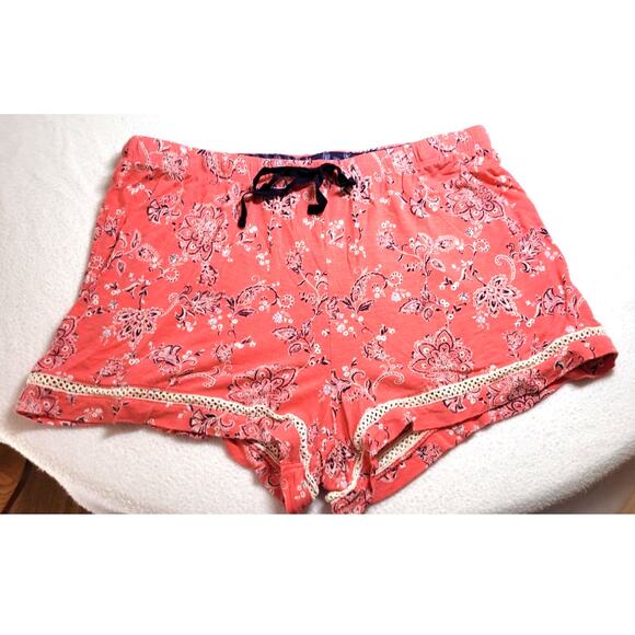 Croft Barrow Womens Sleep Set L Sleeveless Top Pajama Shorts Lounge Floral Fairy - Picture 9 of 12